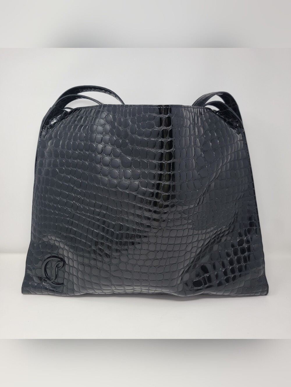 Christian Louboutin Le 54 Croc Embossed Leather Tote Bag